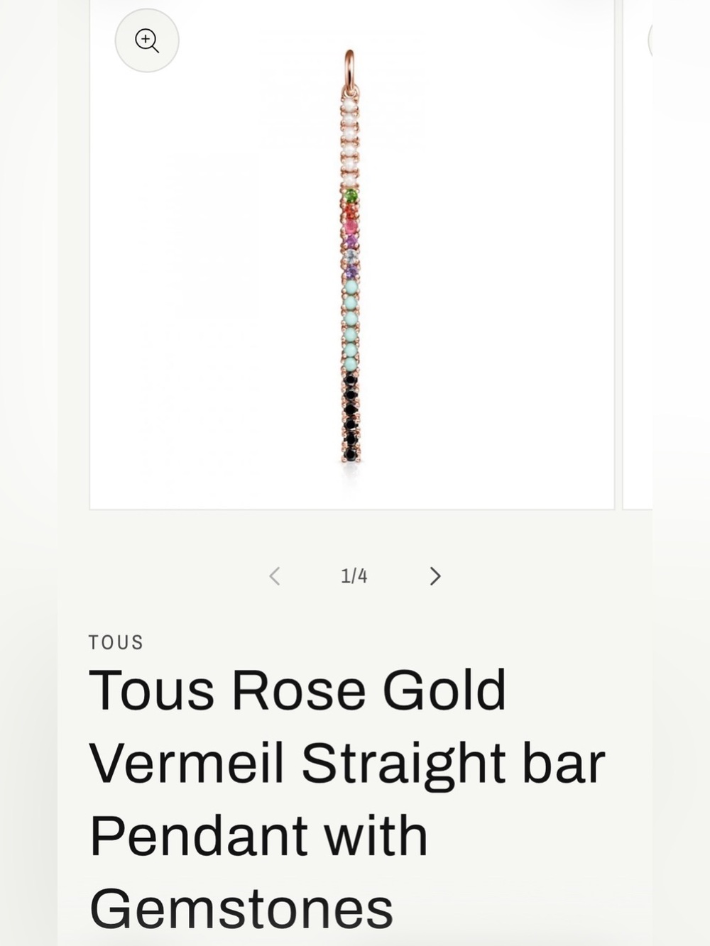 Tous rose gold Vermeil Pendant